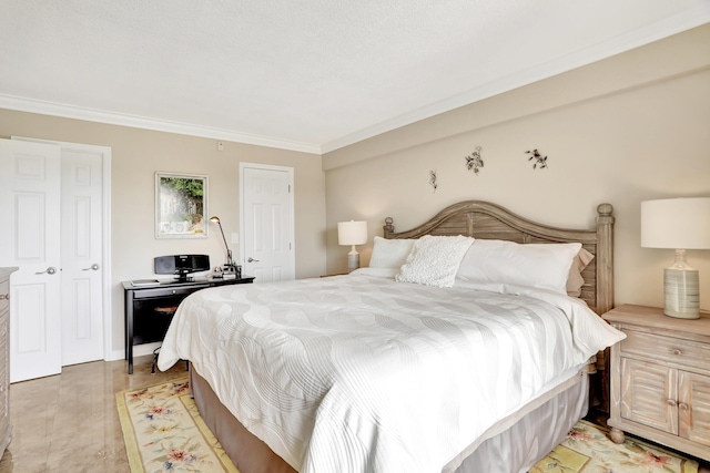 bedroom featuring ornamental molding