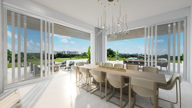 dining room featuring light tile patterned floors