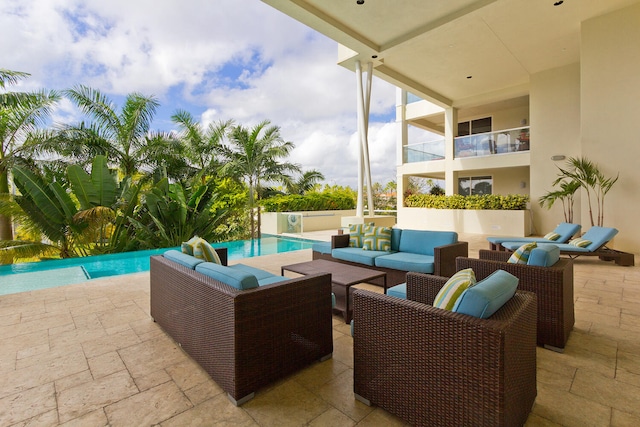 view of patio / terrace featuring an outdoor living space