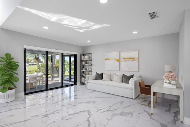 51 Woods Ln, Boynton Beach, FL 33436 - living room with marble finish flooring and recessed lighting