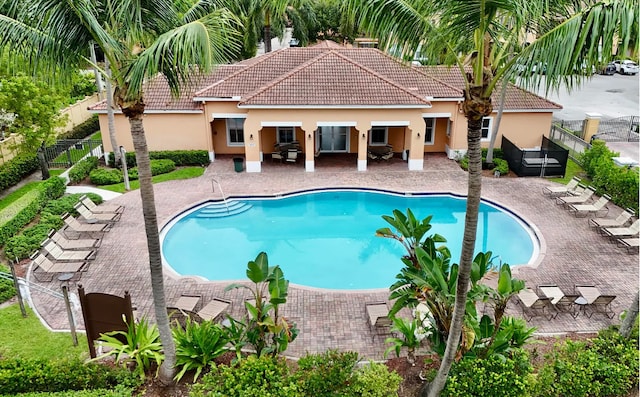 view of pool with a patio