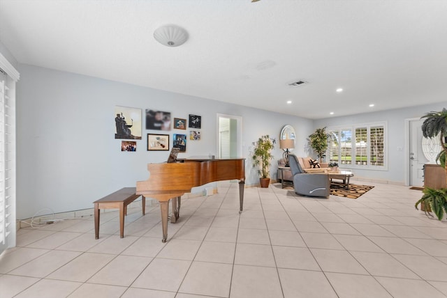 misc room with light tile patterned flooring