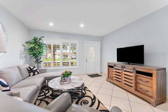 view of tiled living room