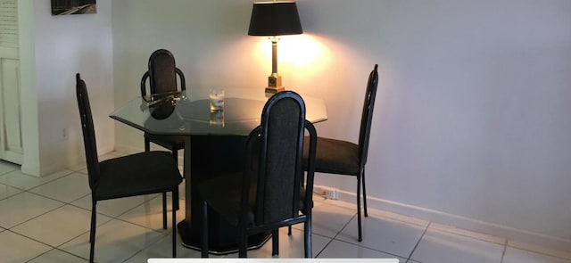 view of tiled dining area