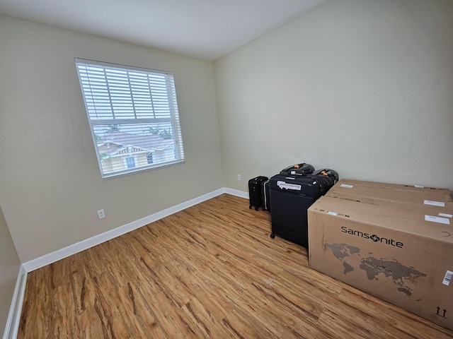 interior space with light hardwood / wood-style flooring