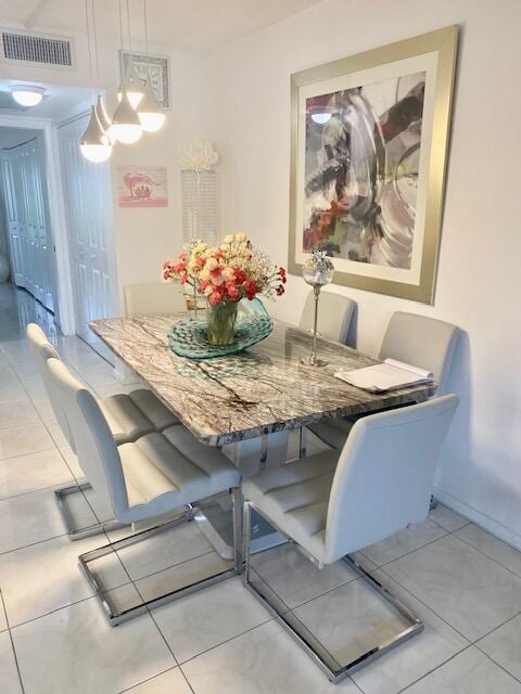 view of tiled dining area