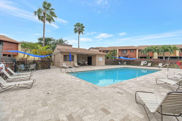 view of pool with a patio area