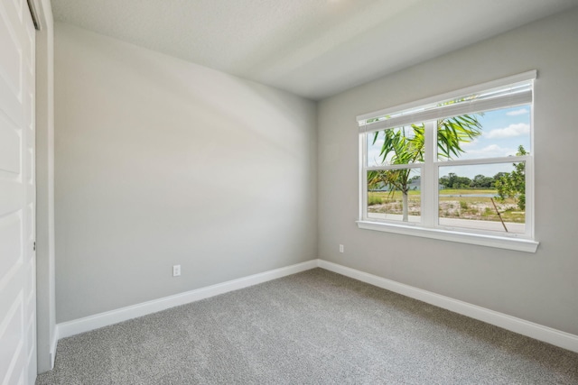 empty room with baseboards and carpet flooring