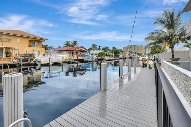 view of dock with a water view and cooling unit