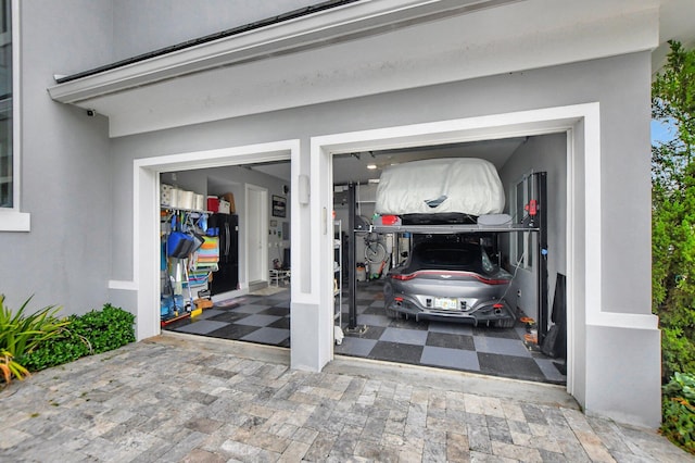 view of garage