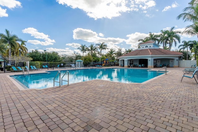 view of pool with a patio area