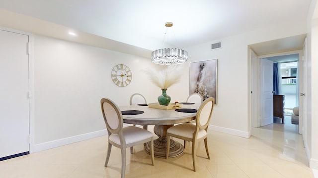 dining room featuring light tile patterned floors