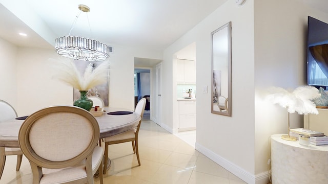 view of tiled dining area