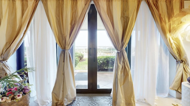 doorway featuring french doors