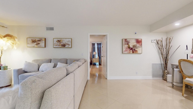 view of tiled living room