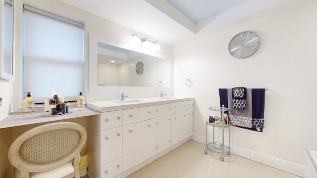 bathroom featuring tile patterned flooring and vanity