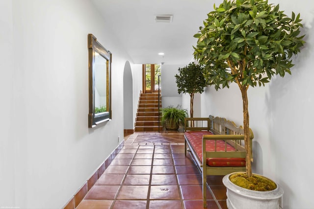 interior space featuring tile patterned flooring