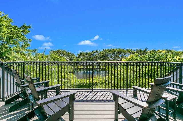 balcony with a water view