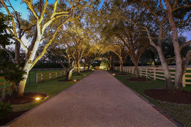 view of home's community with a yard