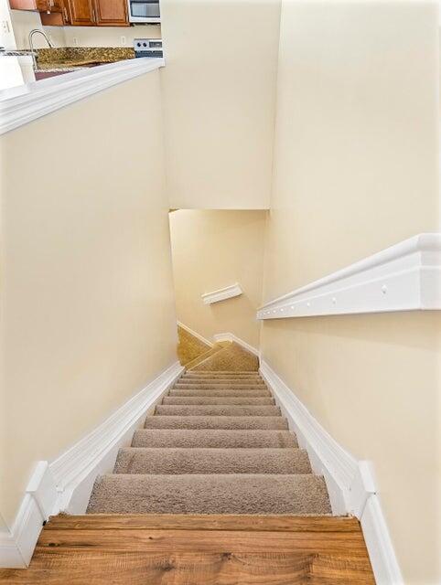 stairway with sink