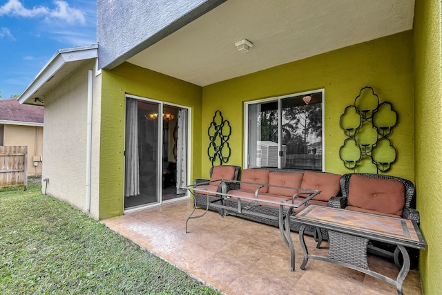 view of patio with an outdoor hangout area