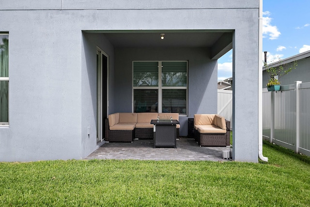 view of patio with outdoor lounge area