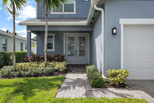 entrance to property with a garage