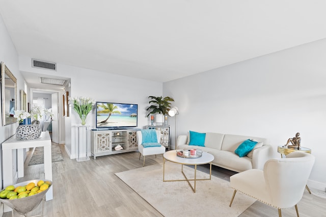 living room featuring light hardwood / wood-style floors