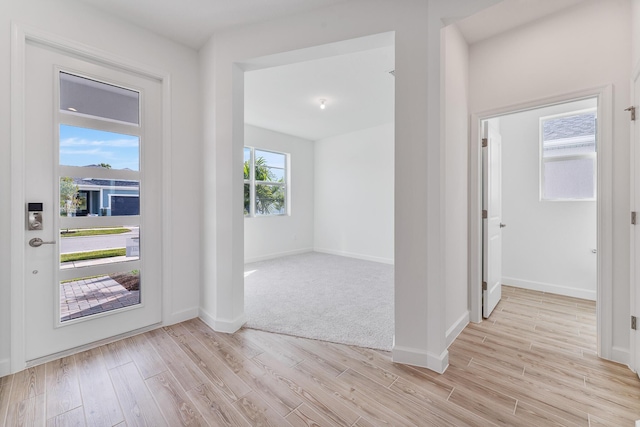 foyer featuring light hardwood / wood-style floors