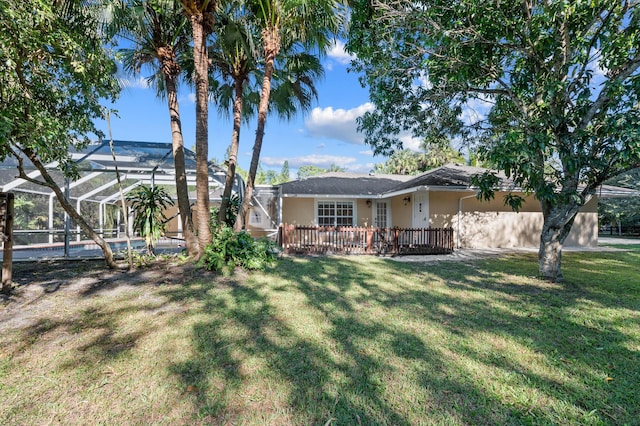 exterior space featuring a lanai