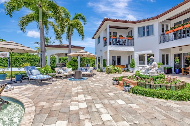 view of patio with an outdoor hangout area