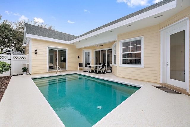 view of pool featuring a patio