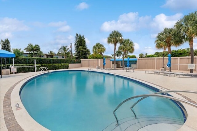 view of pool featuring a patio area