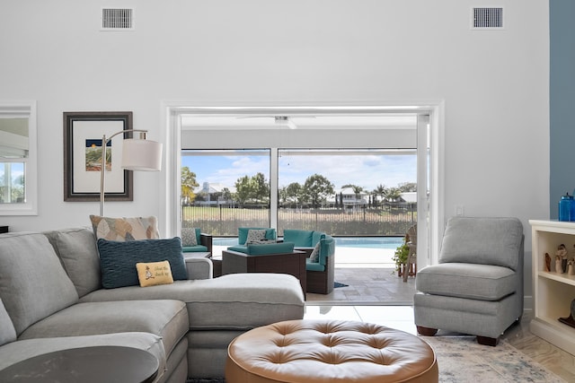 living room with a wealth of natural light