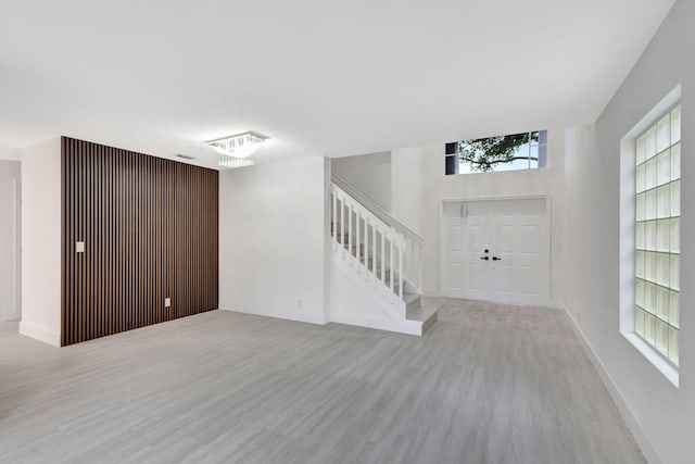 foyer featuring light hardwood / wood-style floors