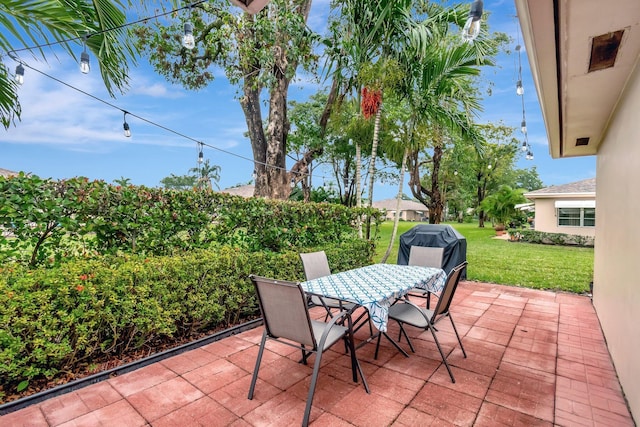 view of patio with area for grilling