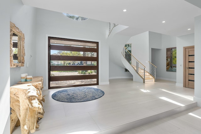 view of tiled foyer entrance