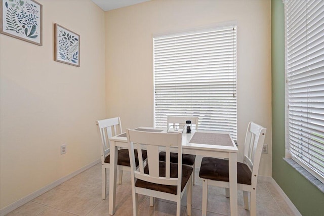 view of tiled dining room