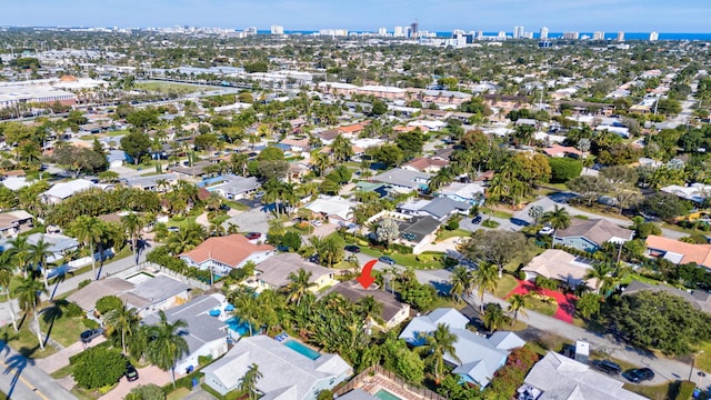 drone / aerial view featuring a residential view