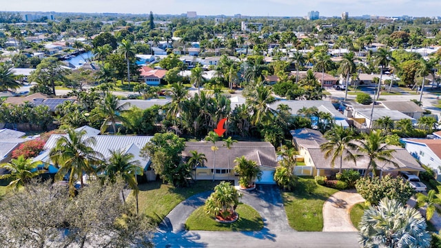 aerial view featuring a residential view