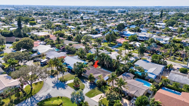 aerial view with a residential view