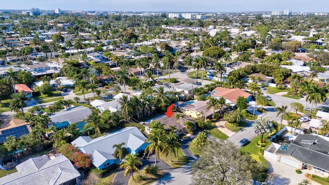 aerial view with a residential view