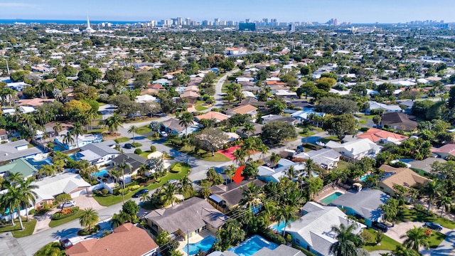 5801 NE 17th Ave, Fort Lauderdale, FL 33334 - drone / aerial view with a city view