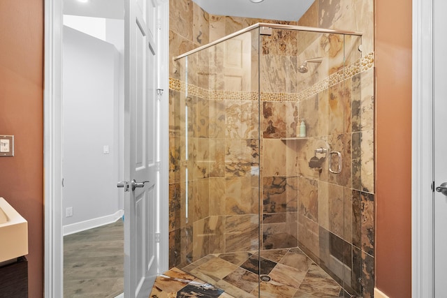 bathroom with walk in shower