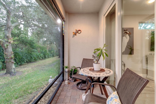 view of sunroom