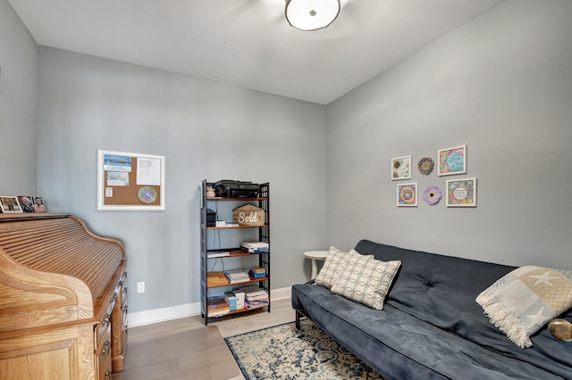 living room with hardwood / wood-style floors