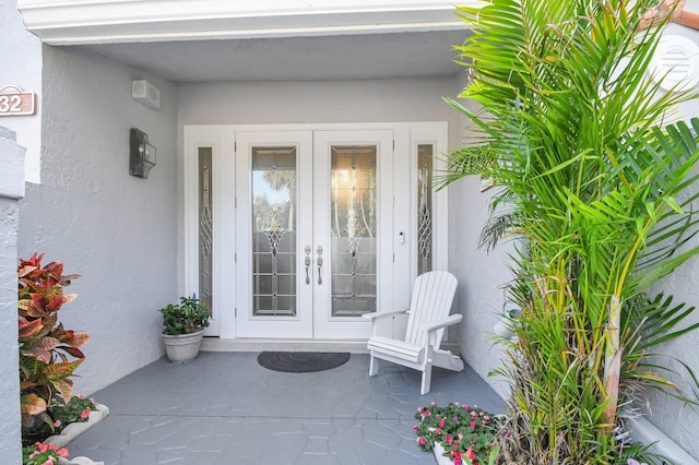 doorway to property with french doors