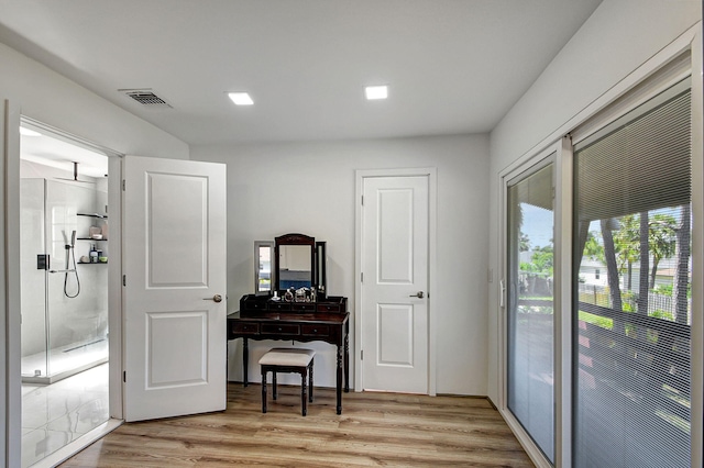 miscellaneous room featuring light hardwood / wood-style flooring