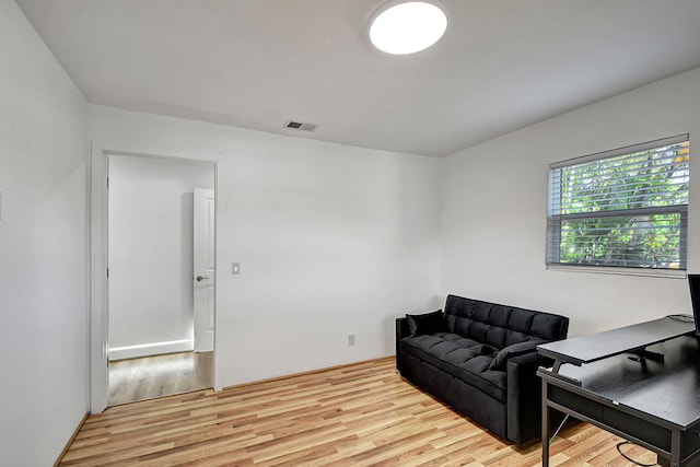 living room featuring light hardwood / wood-style floors