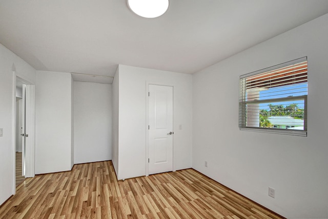 unfurnished bedroom featuring light hardwood / wood-style floors